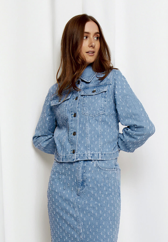 Desires DSDaniella Cropped Denim Jacket Jacket 9600 Light Blue Wash
