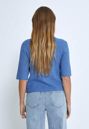 Desires DSDelta Short Sleeve Knit Cardigan Cardigans 1590 Blue Bonnet