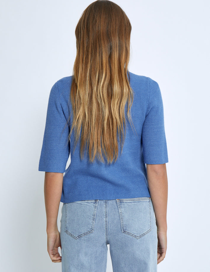 Desires DSDelta Short Sleeve Knit Cardigan Cardigans 1590 Blue Bonnet