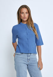 Desires DSDelta Short Sleeve Knit Cardigan Cardigans 1590 Blue Bonnet