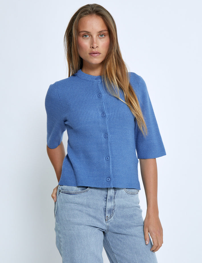 Desires DSDelta Short Sleeve Knit Cardigan Cardigans 1590 Blue Bonnet