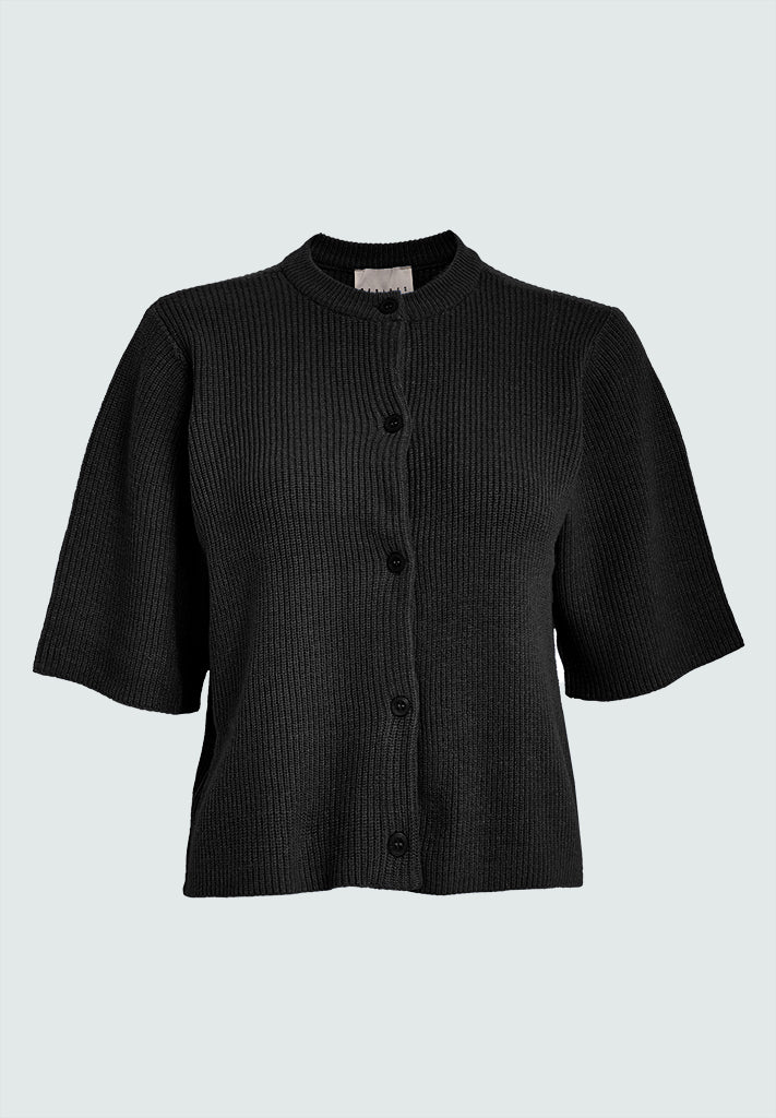 Desires DSDelta Short Sleeve Knit Cardigan Cardigans 9000 Black