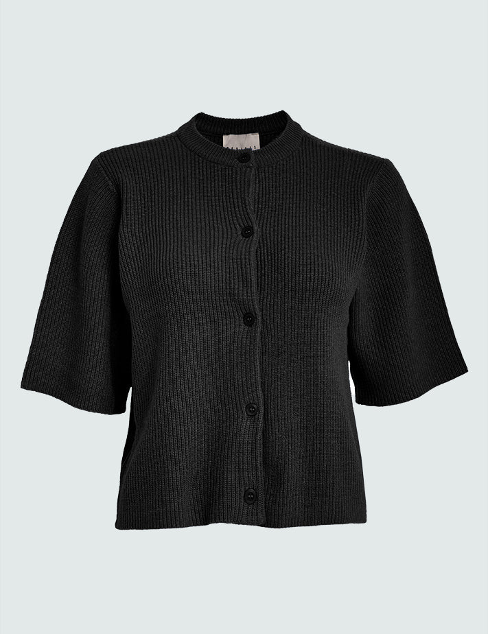 Desires DSDelta Short Sleeve Knit Cardigan Cardigans 9000 Black
