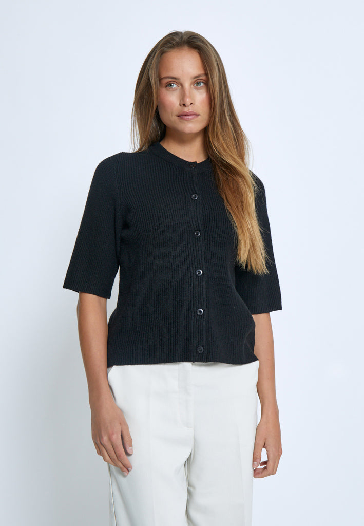 Desires DSDelta Short Sleeve Knit Cardigan Cardigans 9000 Black