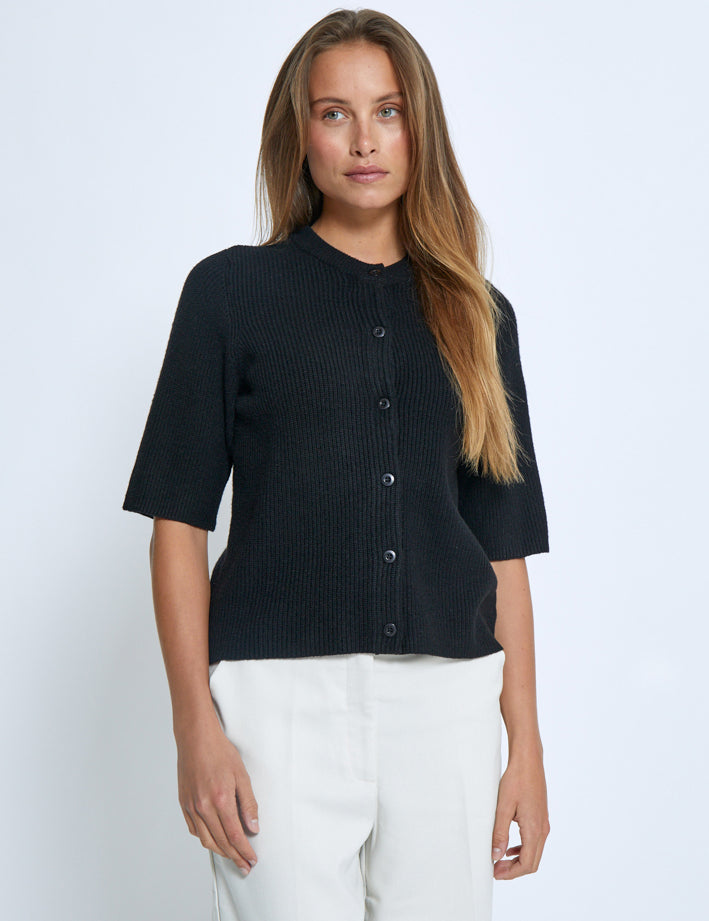 Desires DSDelta Short Sleeve Knit Cardigan Cardigans 9000 Black