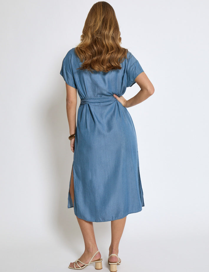 Desires DSElaina Lyocell Shirt Dress Dress 004 Mid-blue Denim