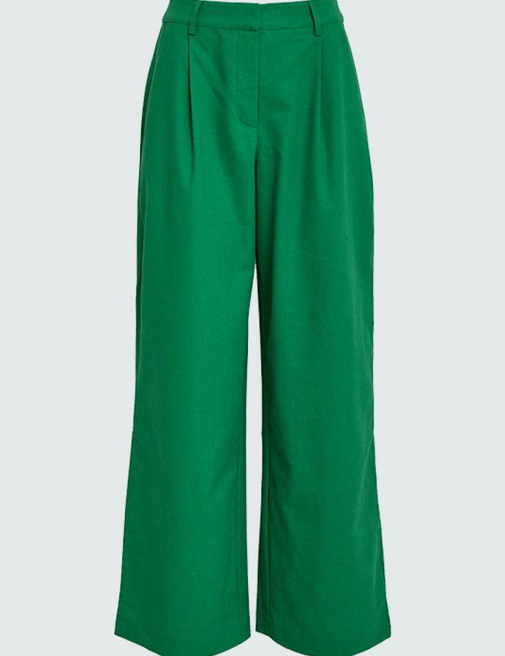 Desires DSEmily Mid Waisted Wide Leg Linen Pant Pant 4419 Ming Green