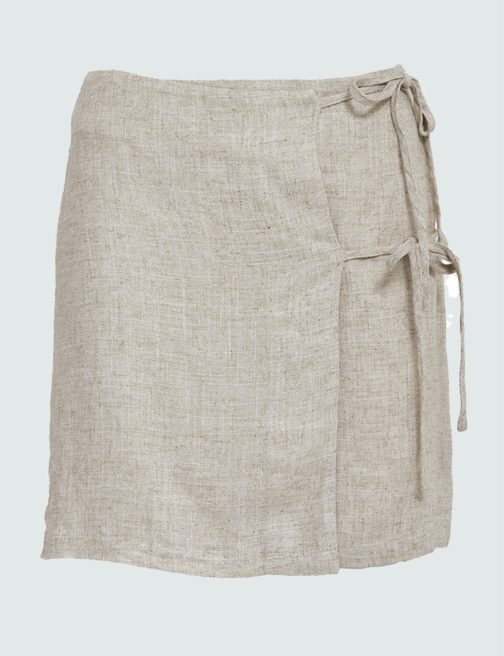 Desires DSFelicia Tie Short Skirt Skirt 2105M Feather Gray Melange