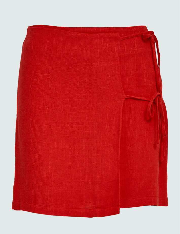 Desires DSFelicia Tie Short Skirt Skirt 4053 Bittersweet Red