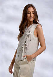 Desires DSFelicia Tie Top Top 2105M Feather Gray Melange