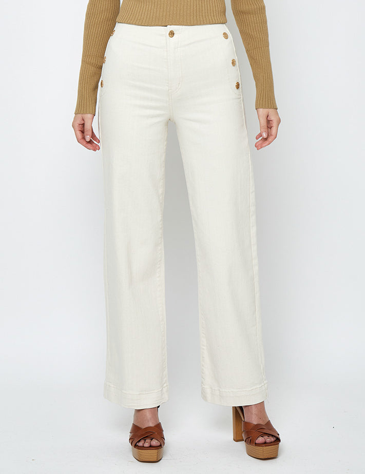 Desires DSFlorence HW Button Jeans Jeans 0023 Seedpearl Cream