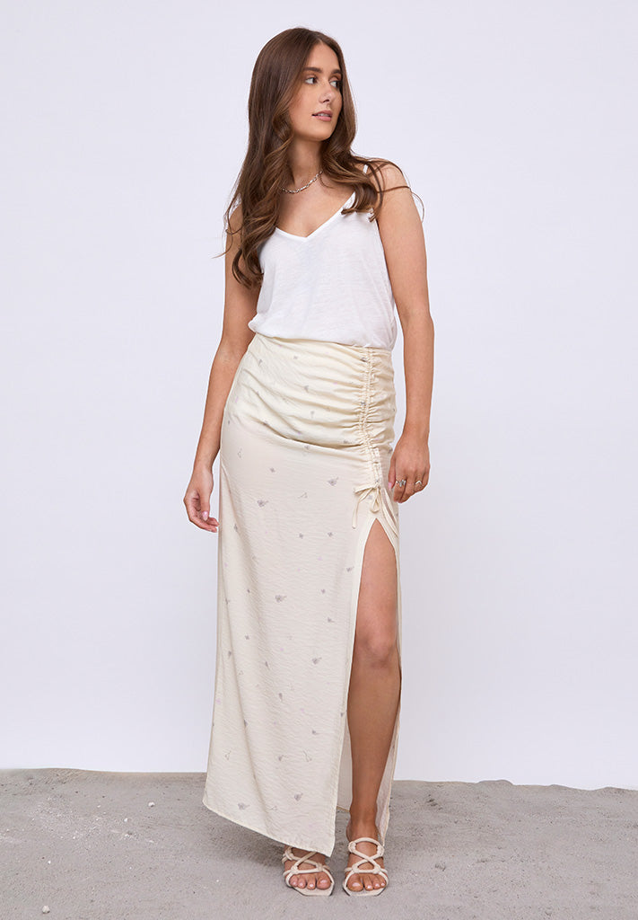 Desires DSGarnet Printed Maxi Skirt Skirt 0024P Buttercream Print