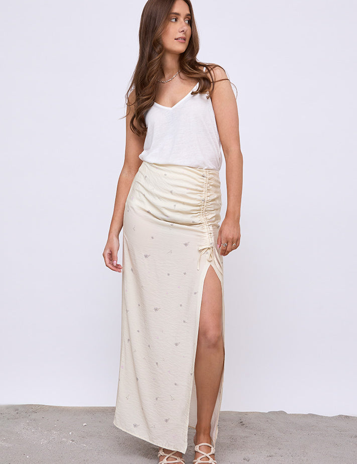 Desires DSGarnet Printed Maxi Skirt Skirt 0024P Buttercream Print