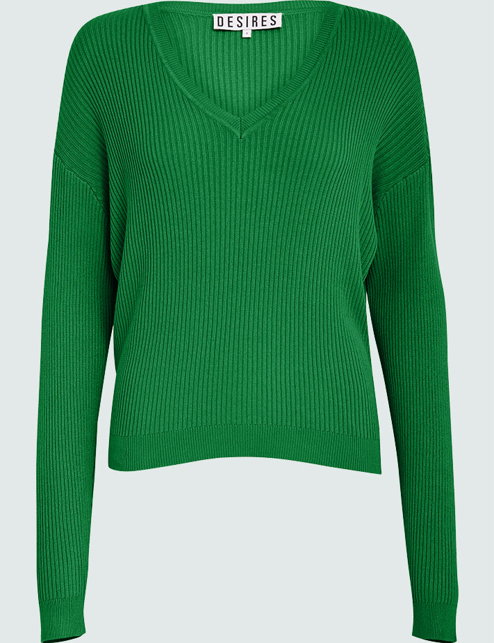 Desires DSGeisha Rib V Pullover Pullover 4419 Ming Green