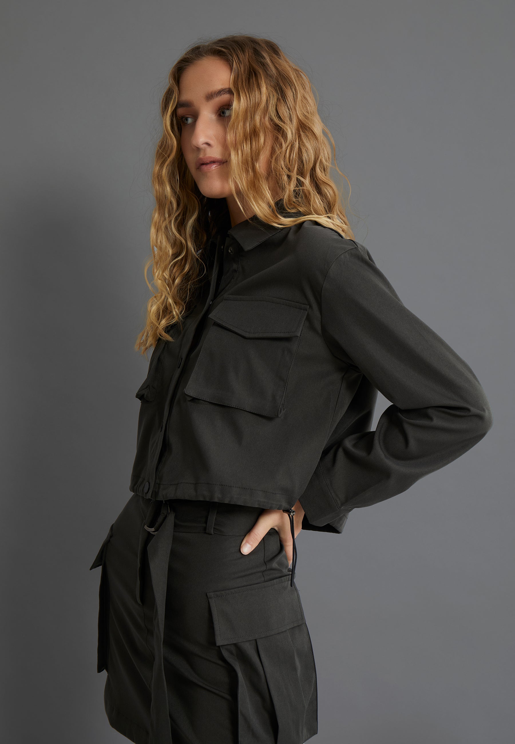 Desires DSKendra Cargo Shirt Shirt 2313 Folkstone Gray