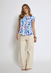 Desires DSMacie Blouse Blouse 1112P Angel Blue Print