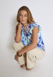 Desires DSMacie Blouse Blouse 1112P Angel Blue Print