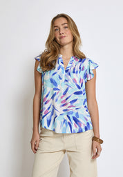 Desires DSMacie Blouse Blouse 1112P Angel Blue Print