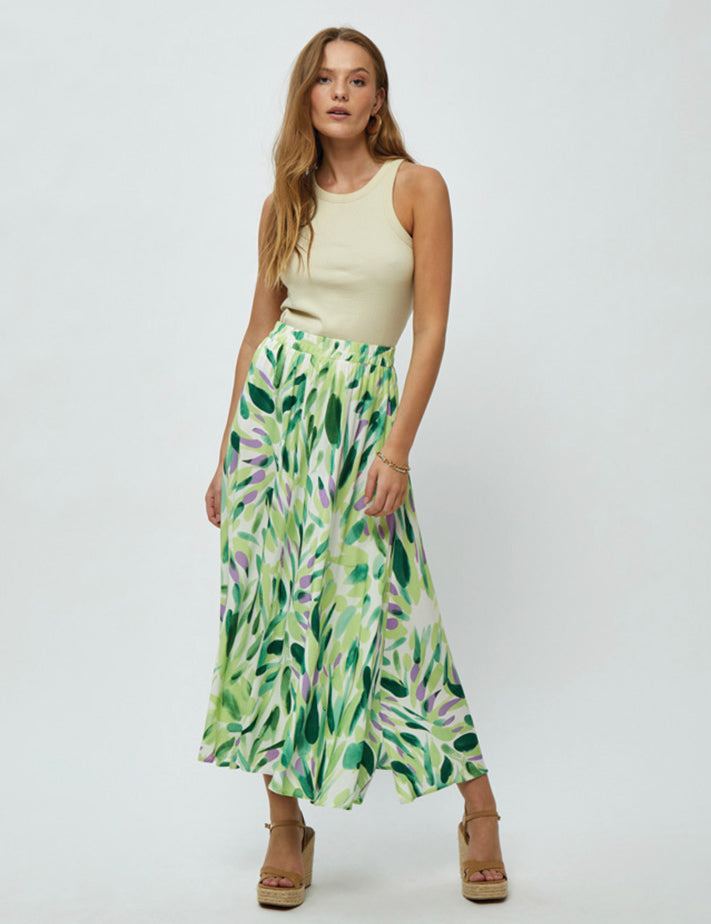 Desires DSMacie Maxi Skirt Skirt 3206P Sap Green Print