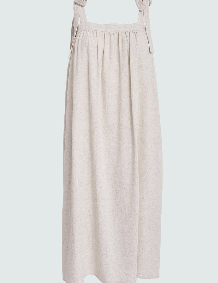 Desires DSNatalie Linen Short Strap Dress Dress 0140 Tofu