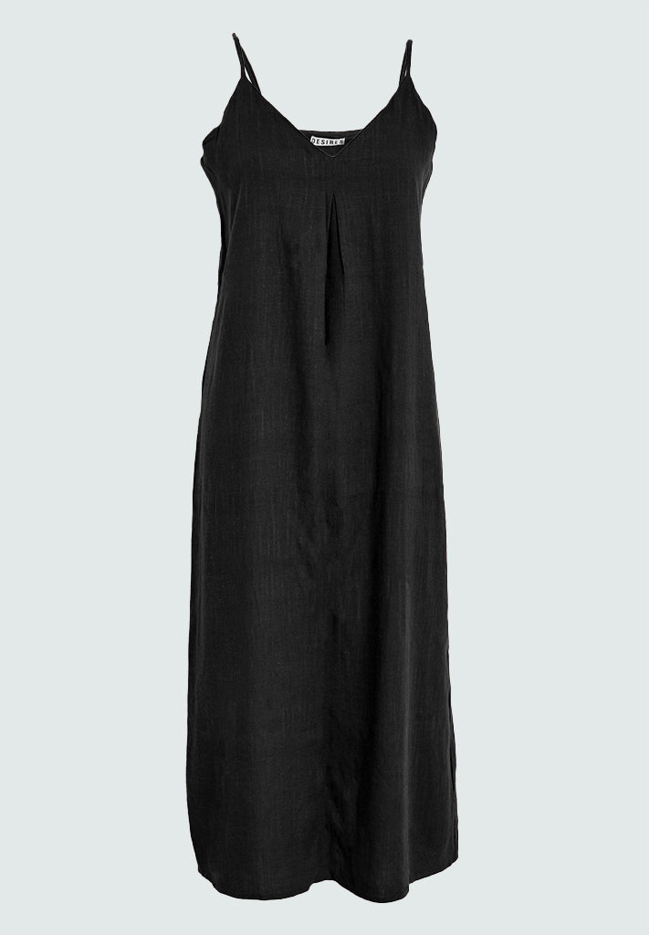 Desires DSNatalie Linen Strap Dress Dress 9000 Black