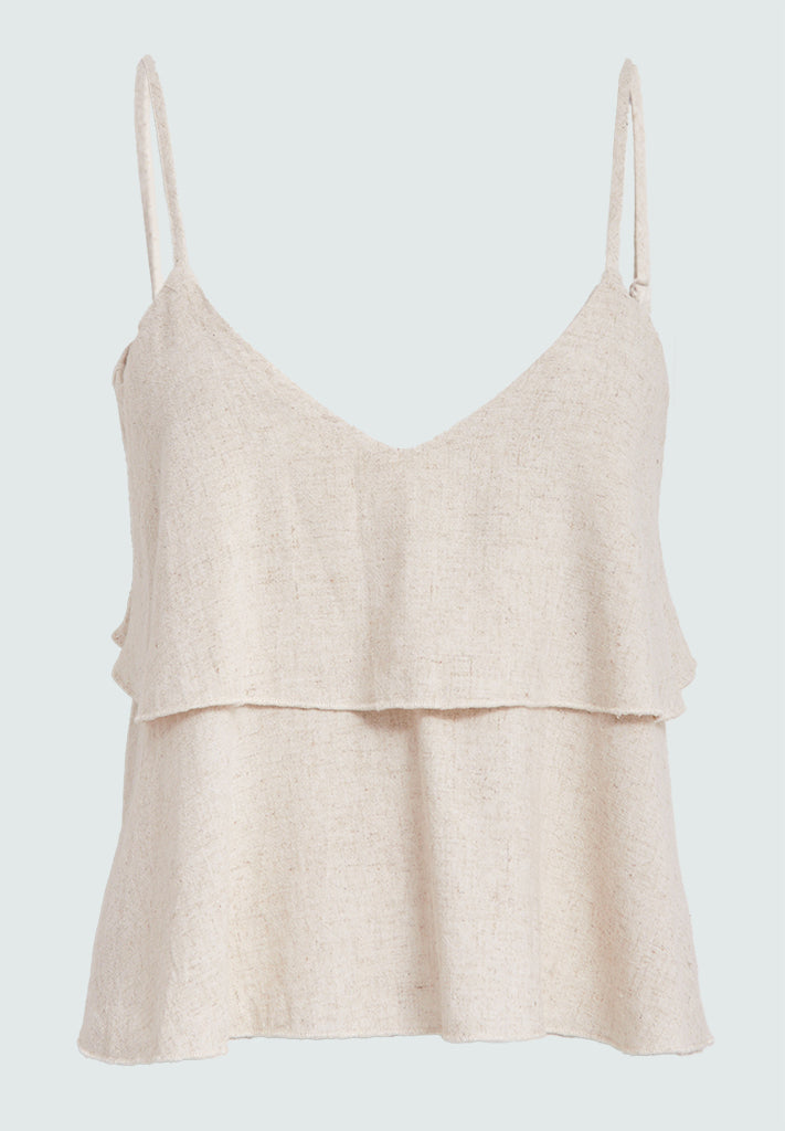 Desires DSNatalie Linen Strap Top Top 0140 Tofu