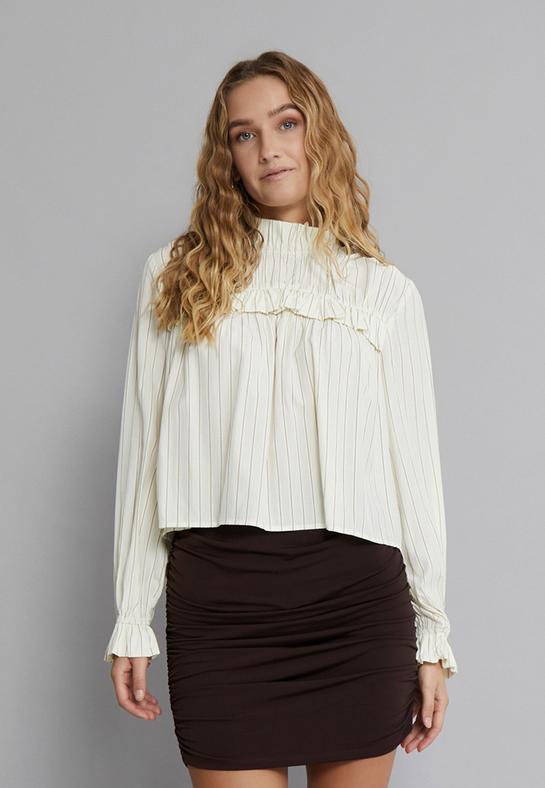 Desires DSSavanna Blouse Blouse 3039S Moss Green Stripe