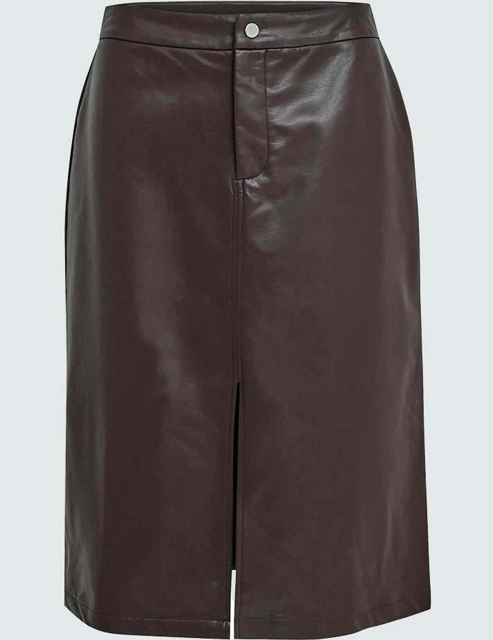 Desires DSSelina Faux Leather Skirt Skirt 3960 Java Brown