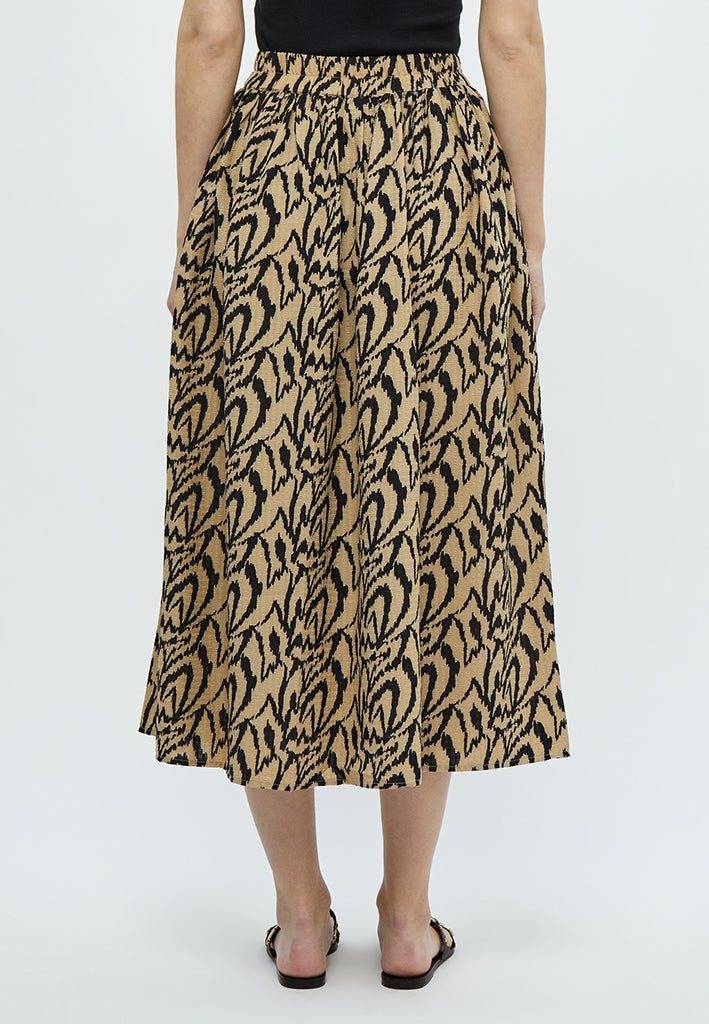 Desires Daniela High Waist Midcalf Skirt Skirt 0975P Cuban Sand Print