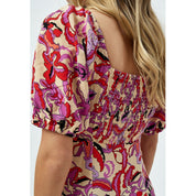 Desires Delilah Short Sleeve Midcalf Dress Dress 0011P Gardenia Print