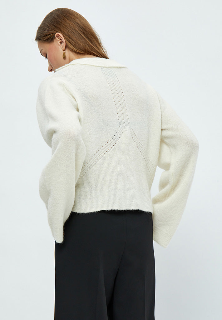Minus Delphine Polo Knit Pullover Pullover 235 Cloud Dancer