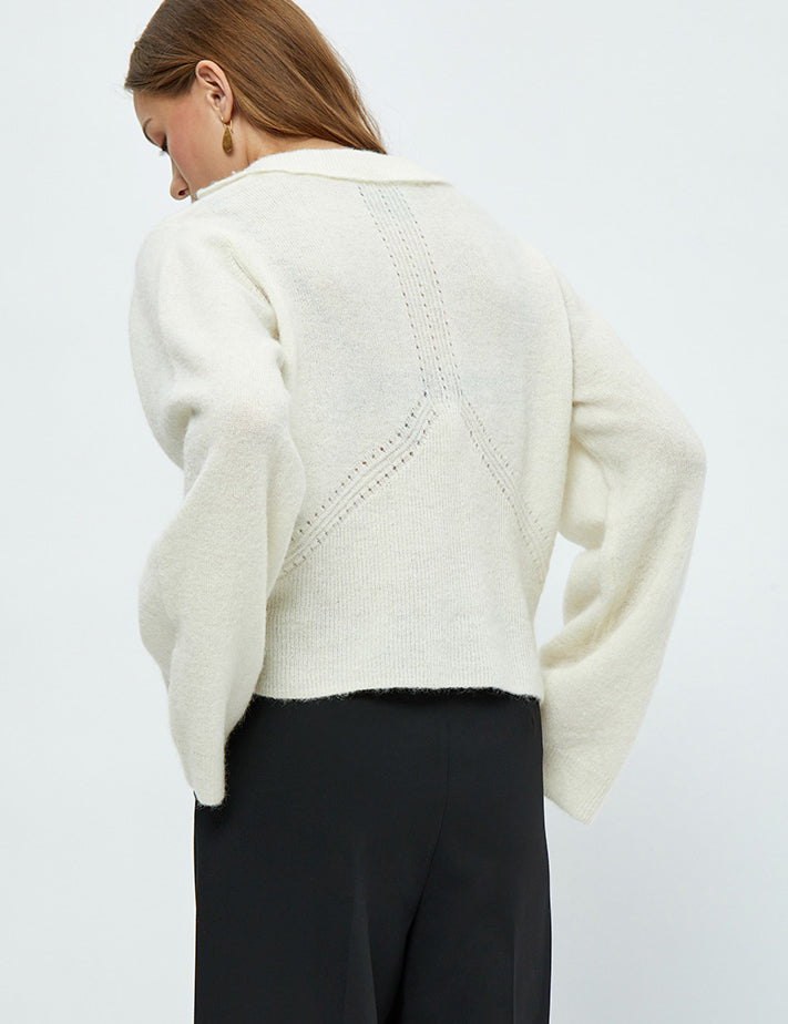Minus Delphine Polo Knit Pullover Pullover 235 Cloud Dancer
