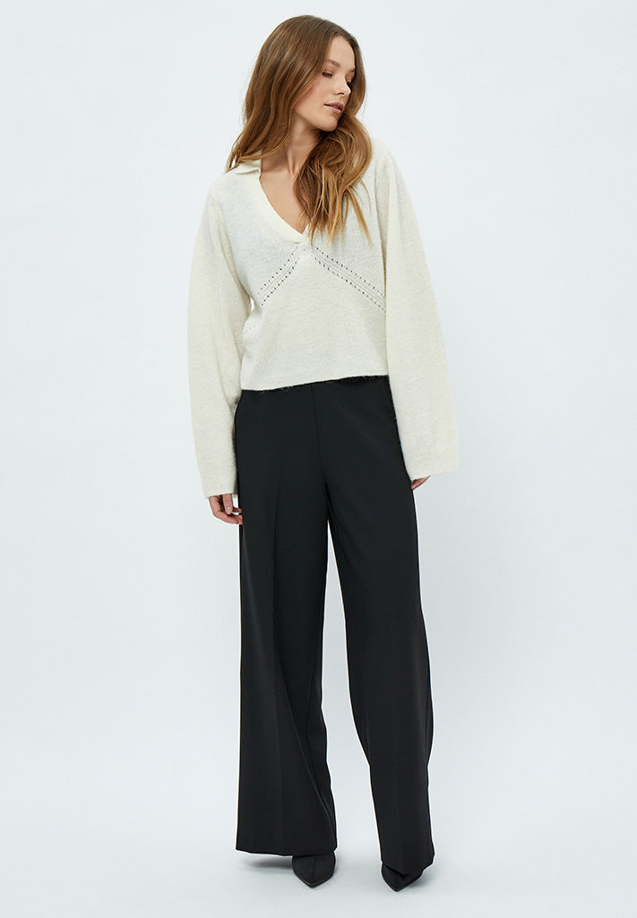 Minus Delphine Polo Knit Pullover Pullover 235 Cloud Dancer