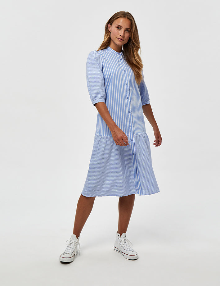 Peppercorn Demia Dress Dress 2284S Skyway Blue Stripe