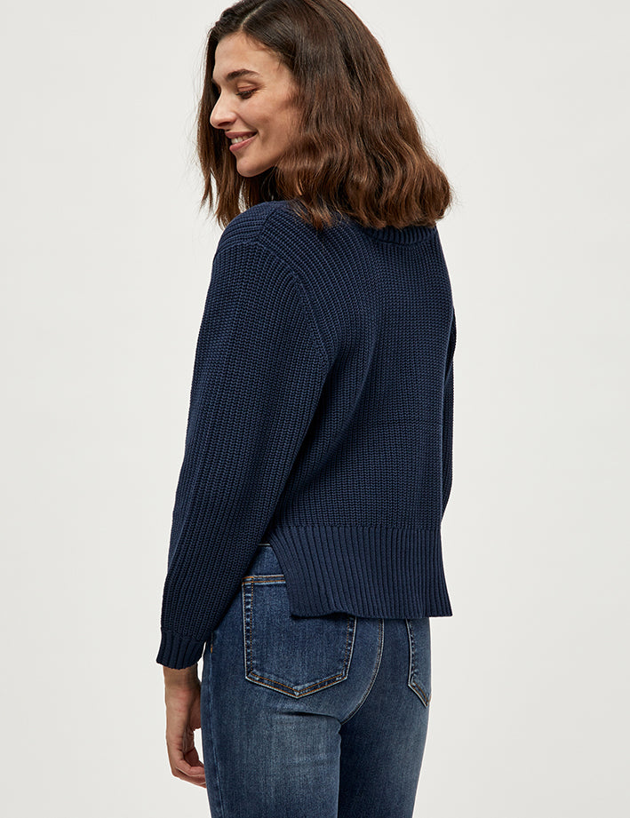 Peppercorn Destina V-Neck Knit Pullover Pullover 1550 NAVY