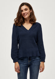 Peppercorn Destina V-Neck Knit Pullover Pullover 1550 NAVY