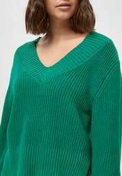 Peppercorn Destina V-Neck Knit Pullover Pullover 3013 Cadmium Green
