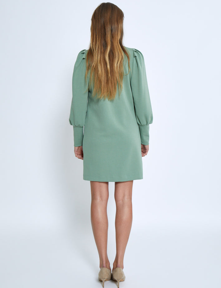 Peppercorn Dicette Puff Sweat Dress 3790 Hedge Green