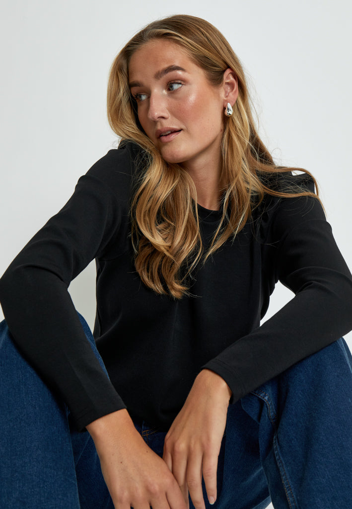 Peppercorn Dicette Puff Sweat Sweatshirt 9000 Black
