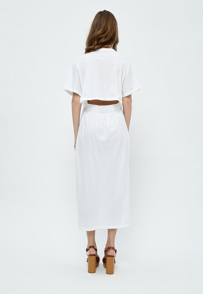 Desires Dina GOTS Short Sleeve Midcalf Dress Dress 0001 White