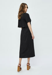 Desires Dina GOTS Short Sleeve Midcalf Dress Dress 9000 Black