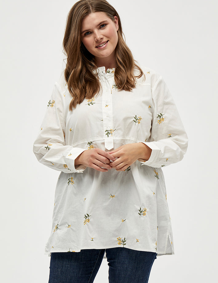 Peppercorn Dixie Shirt Curve Shirt 0001P White Print
