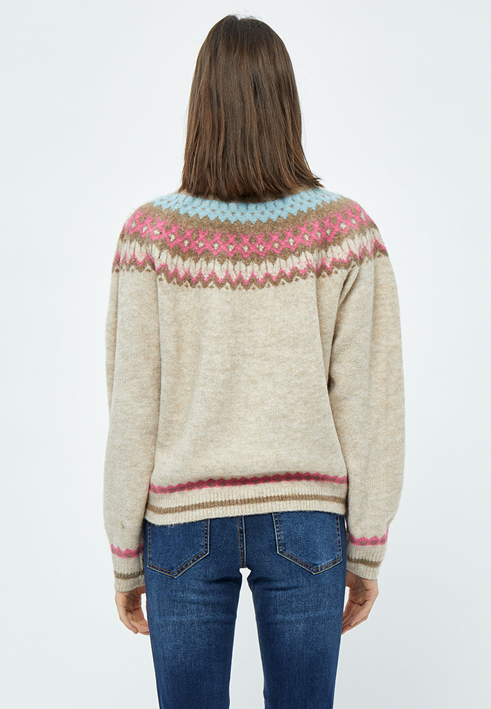 Desires Elis Jacquard Knit Pullover 174 Oyster Grey Melange