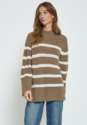 Desires Elo GRS Long Sleeve Knit Pullover Pullover 5074S Pine Bark Stripe