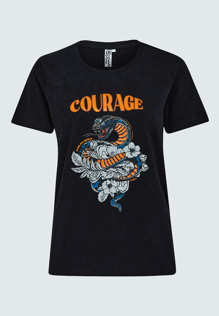 Desires Elona Printed T-Shirt T-Shirt 9000 Black