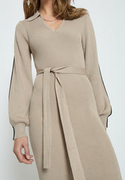 Desires Elouise Midi Polo Knit Dress Dress 0021 Cobblestone