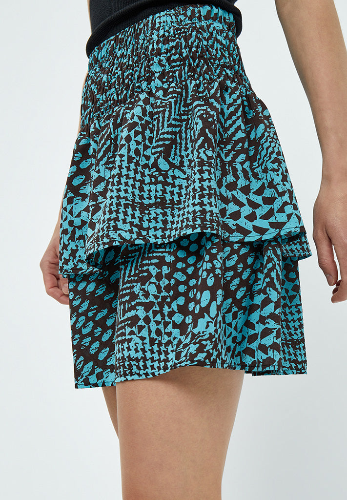 Desires Enur Short Skirt Skirt 1176P Crystal Teal Print