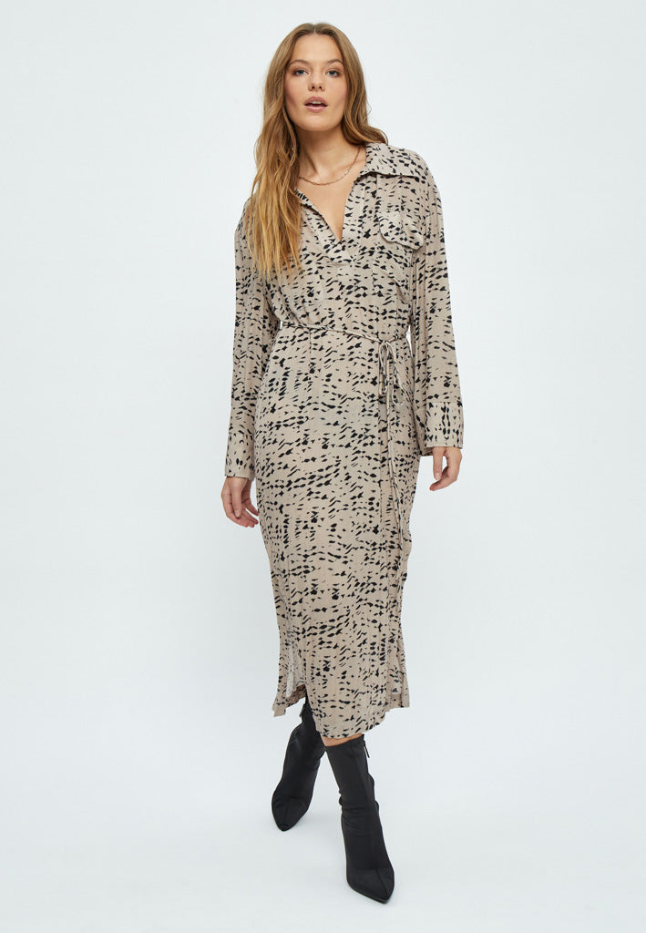 Desires Evaldi Long Sleeve Midi Dress Dress 0139P Tuffet Print