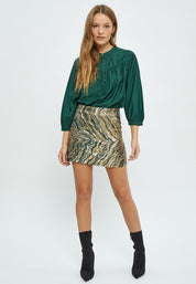 Minus Evelina Jaquard Skirt Skirt 4112J Jungle Green Jacquard
