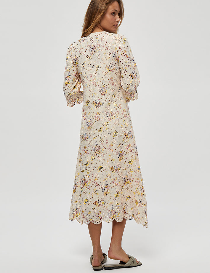 Peppercorn Evita Dress Dress 0023P Seedpearl Cream Print